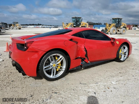 2016 Ferrari 488 GTB with VIN ZFF79ALA0G0214884, listed as a Copart auction lot 75584254 with NaN miles and Salvage Title. Bid and sale history available at carsss.com. Image 3.