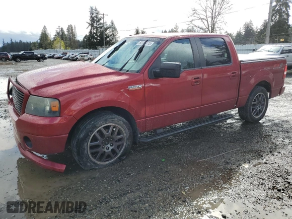 2008 Ford F-150 XLT with VIN 1FTPW12V38KC19224, listed as a Copart auction lot 52386775 with 186,756 mi miles and Salvage Title. Bid and sale history available at carsss.com. Image 1.