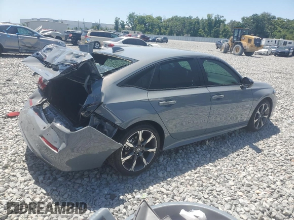 2025 Honda Civic Sedan Hybrid Sport with VIN 2HGFE4F8XSH314481, listed as a Copart auction lot 53243185 with 1,855 mi miles and Salvage Title. Bid and sale history available at carsss.com. Image 3.