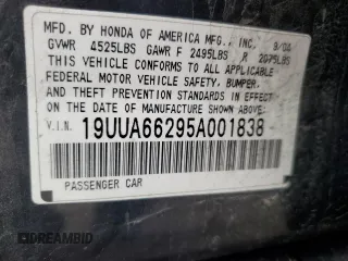 2005 Acura TL with VIN 19UUA66295A001838, listed as a Copart auction lot 45127454 with 194,389 mi miles and Clean Title. Bid and sale history available at carsss.com. Image 12.
