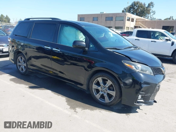 2018 Toyota Sienna SE with VIN 5TDXZ3DC9JS935123, listed as a IAAI auction lot 41955203 with 108,612 mi miles and . Bid and sale history available at DreamBid. Image 1.