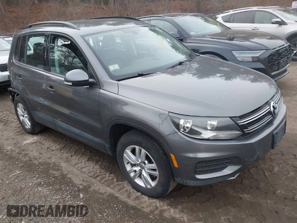 2017 Volkswagen Tiguan S with VIN WVGBV7AX5HK028788, listed as a IAAI auction lot 41699615 with 113,608 mi miles and . Bid and sale history available at DreamBid. Image 1.