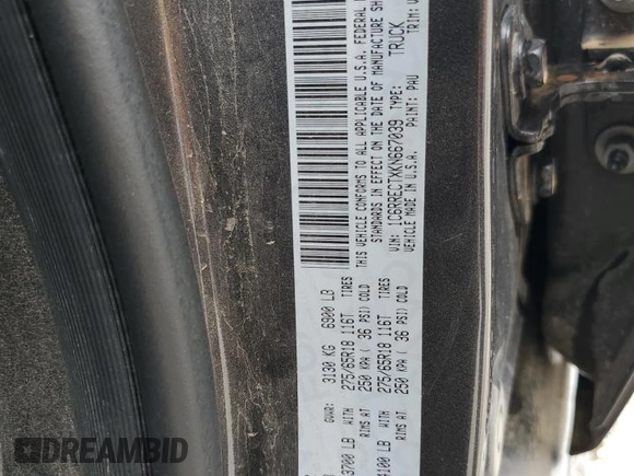 2019 Ram 1500 Tradesman z VIN 1C6RRECTXKN667039, wystawiony jako Copart lot #55602495 z przebiegiem 101 702 mil mil oraz Szkoda całkowita • Salvage title. Historia ofert i sprzedaży dostępna na DreamBid. Obrazek 12.
