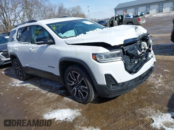 2021 GMC Acadia SLT with VIN 1GKKNMLS2MZ163379, listed as a IAAI auction lot 41614025 with 61,232 mi miles. Bid and sale history available at carsss.com. Image 1.