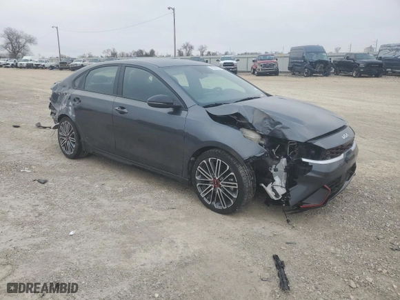 2022 Kia Forte GT with VIN 3KPF44AC0NE494566, listed as a Copart auction lot 43963585 with 41,787 mi miles and Salvage Title. Bid and sale history available at carsss.com. Image 4.