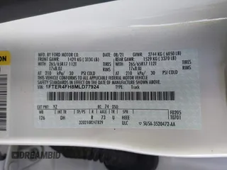 2021 Ford Ranger XL with VIN 1FTER4FH8MLD77924, listed as a IAAI auction lot 41548560 with 32,830 mi miles. Bid and sale history available at carsss.com. Image 9.