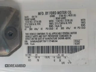 2015 Ford Transit Connect XLT with VIN NM0AE8F78F1174634, listed as a IAAI auction lot 41991599 with 65,274 mi miles and . Bid and sale history available at DreamBid. Image 9.