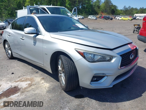 2018 Infiniti Q50 3.0t Luxe with VIN JN1EV7AR6JM441920, listed as a IAAI auction lot 41978441 with 126,455 mi miles. Bid and sale history available at carsss.com. Image 1.
