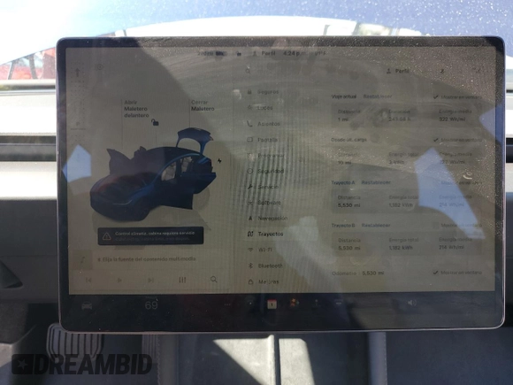 2025 Tesla Model 3 Long Range with VIN 5YJ3E1EA1SF887750, listed as a Copart auction lot 51348825 with 5,530 mi miles and Salvage Title. Bid and sale history available at DreamBid. Image 9.