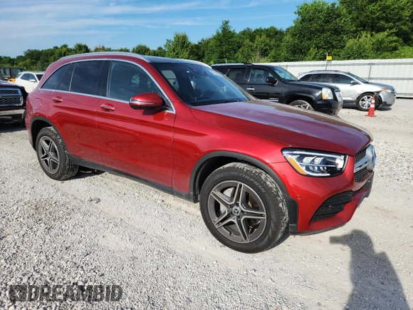 2021 Mercedes-Benz GLC 300 with VIN W1N0G8EB8MF872880, listed as a Copart auction lot 61309195 with 43,816 mi miles and Salvage title. Bid and sale history available at DreamBid. Image 4.