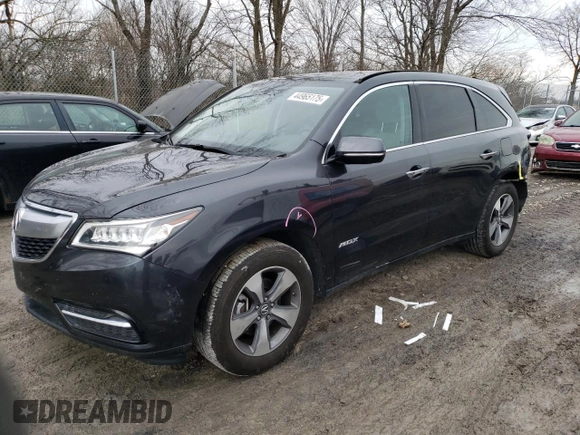 2016 Acura MDX with VIN 5FRYD4H25GB016824, listed as a Copart auction lot 44965175 with 109,308 mi miles and Salvage Title. Bid and sale history available at carsss.com. Image 1.