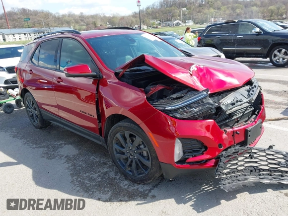 2022 Chevrolet Equinox RS with VIN 3GNAXMEV1NS159192, listed as a IAAI auction lot 41864811 with 30,364 mi miles and . Bid and sale history available at DreamBid. Image 1.