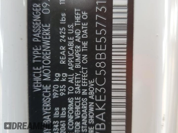 2011 BMW 3 Series 328i with VIN WBAKE3C58BE557731, listed as a Copart auction lot 88974515 with 113,446 mi miles and Salvage Title. Bid and sale history available at carsss.com. Image 12.