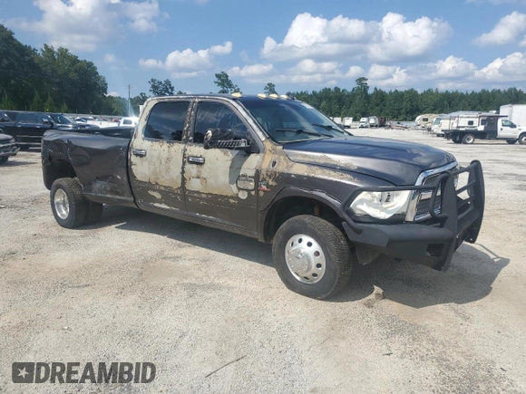 2014 Ram 3500 Longhorn with VIN 3C63RRKL1EG226704, listed as a Copart auction lot 68637494 with 91,644 mi miles and Salvage Title. Bid and sale history available at carsss.com. Image 4.
