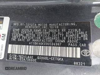 2009 Toyota Camry LE z VIN 4T1BK46KX9U594987, wystawiony jako IAAI lot #42039029 z przebiegiem 156 812 mil mil oraz . Historia ofert i sprzedaży dostępna na DreamBid. Obrazek 9.