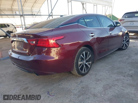 2017 Nissan Maxima SV with VIN 1N4AA6AP0HC442695, listed as a IAAI auction lot 41736289 with 124,423 mi miles. Bid and sale history available at carsss.com. Image 4.