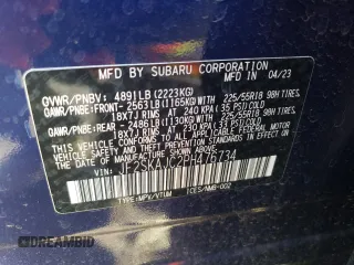 2023 Subaru Forester Special Sports with VIN JF2SKAJC2PH476734, listed as a Copart auction lot 85738544 with 9,988 mi miles and Salvage title. Bid and sale history available at DreamBid. Image 14.