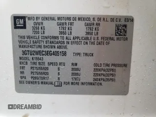 2014 GMC Sierra 1500 Denali z VIN 3GTU2WEC3EG405158, wystawiony jako Copart lot #87766515 z przebiegiem 218 739 mil mil oraz Szkoda całkowita • Salvage title. Historia ofert i sprzedaży dostępna na DreamBid. Obrazek 12.