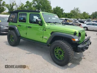 2018 Jeep Wrangler Unlimited Sport z VIN 1C4HJXDG5JW320526, wystawiony jako Copart lot #58425305 z przebiegiem 118 603 mil mil oraz Szkoda całkowita • Salvage title. Historia ofert i sprzedaży dostępna na DreamBid. Obrazek 4.