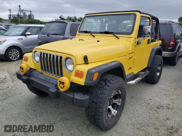 2002 Jeep Wrangler Sport with VIN 1J4FA49S12P746058, listed as a Copart auction lot 75060604 with Not Provided miles and Non Repairable. Bid and sale history available at carsss.com. Image 1.