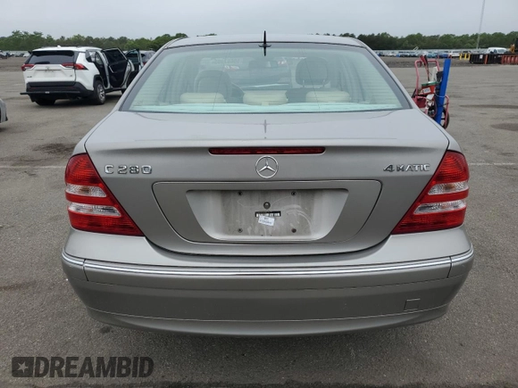 2006 Mercedes-Benz C 280 Luxury with VIN WDBRF92H46F774155, listed as a Copart auction lot 59687985 with 56,007 mi miles and Salvage title. Bid and sale history available at DreamBid. Image 6.