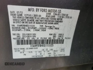 2014 Ford Taurus Limited with VIN 1FAHP2F84EG115535, listed as a Copart auction lot 51953305 with 126,632 mi miles and Salvage Title. Bid and sale history available at DreamBid. Image 13.