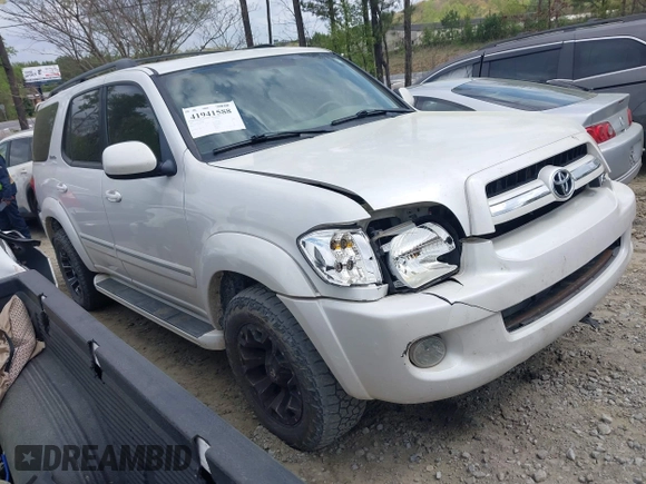 2006 Toyota Sequoia Limited with VIN 5TDZT38A46S269380, listed as a IAAI auction lot 41941588 with 285,464 mi miles and . Bid and sale history available at DreamBid. Image 1.