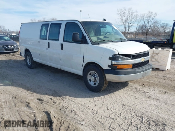 2020 Chevrolet Express Cargo Van with VIN 1GCZGHFG7L1235144, listed as a IAAI auction lot 41700301 with 67,678 mi miles. Bid and sale history available at carsss.com. Image 1.