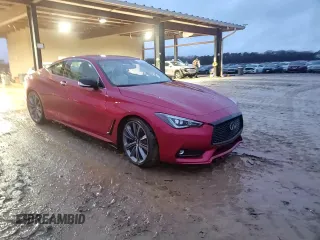 2021 Infiniti Q60 Red Sport 400 with VIN JN1FV7LK0MM530441, listed as a Copart auction lot 45025825 with 17,319 mi miles and Salvage title. Bid and sale history available at DreamBid. Image 10.