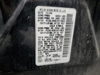 2005 Nissan Murano SE with VIN JN8AZ08WX5W415743, listed as a Copart auction lot 61171934 with 157,175 mi miles and Salvage Title. Bid and sale history available at carsss.com. Image 14.