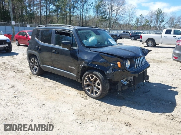 2016 Jeep Renegade Latitude with VIN ZACCJABT1GPD41970, listed as a IAAI auction lot 41795204 with 124,997 mi miles and . Bid and sale history available at carsss.com. Image 1.