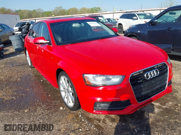 2014 Audi A4 Prestige z VIN WAUKFAFL5EN006561, wystawiony jako IAAI lot #42046311 z przebiegiem 158 288 mil mil oraz . Historia ofert i sprzedaży dostępna na DreamBid. Obrazek 1.
