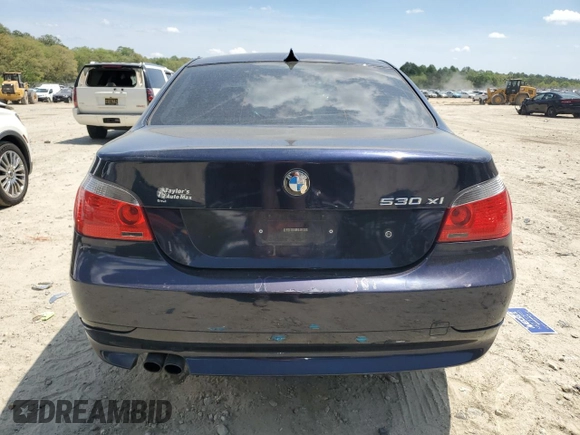2006 BMW 5 Series 530xi with VIN WBANF73566CG67652, listed as a Copart auction lot 55035755 with 186,971 mi miles and Clean Title. Bid and sale history available at carsss.com. Image 6.
