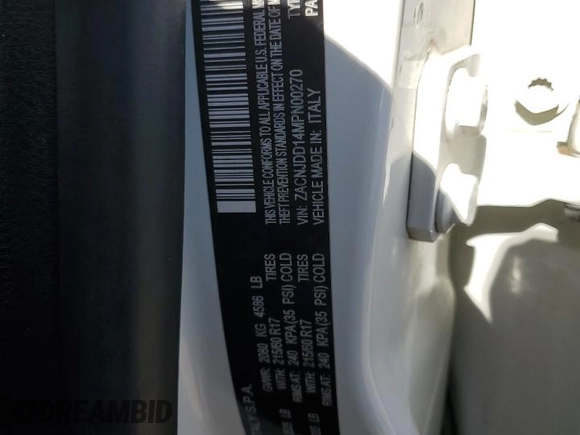 2021 Jeep Renegade Limited with VIN ZACNJDD14MPN00270, listed as a Copart auction lot 48461645 with 82,883 mi miles and Non repairable. Bid and sale history available at DreamBid. Image 13.