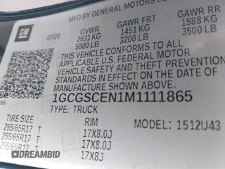 2021 Chevrolet Colorado 2WD LT with VIN 1GCGSCEN1M1111865, listed as a IAAI auction lot 41650905 with 58,389 mi miles and . Bid and sale history available at DreamBid. Image 9.