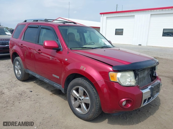 2008 Ford Escape Limited with VIN 1FMCU04188KE47630, listed as a IAAI auction lot 41944812 with 208,897 mi miles. Bid and sale history available at carsss.com. Image 1.
