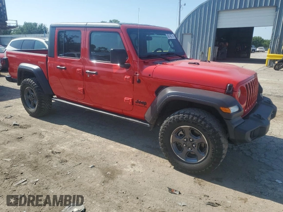 2020 Jeep Gladiator Sport S with VIN 1C6HJTAG2LL135519, listed as a Copart auction lot 60145775 with 35,122 mi miles and Salvage title. Bid and sale history available at DreamBid. Image 4.