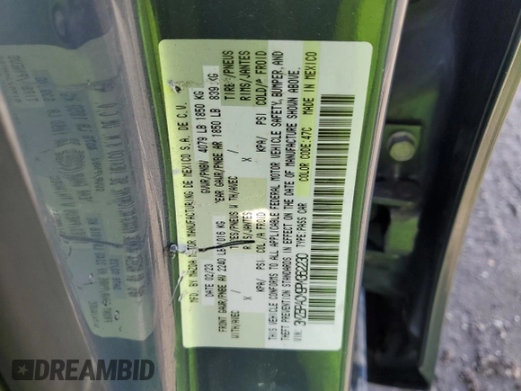 2023 Mazda 3 S Preferred with VIN 3MZBPACM9PM362230, listed as a Copart auction lot 43899615 with 19,826 mi miles and Salvage Title. Bid and sale history available at DreamBid. Image 12.