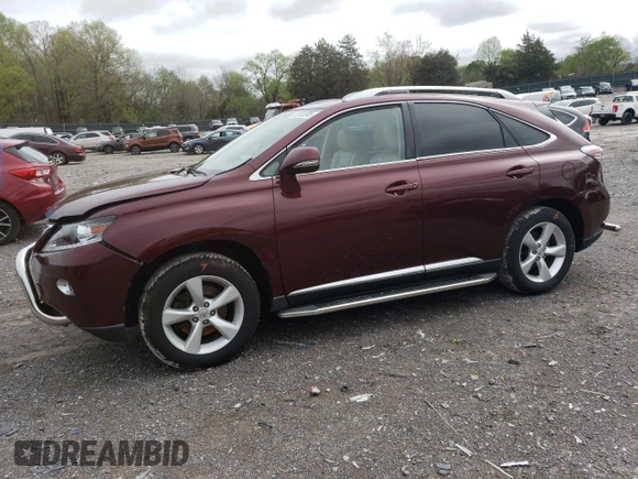 2013 Lexus RX 350 with VIN JTJBK1BA4D2034609, listed as a Copart auction lot 52022985 with 99,542 mi miles and Salvage Title. Bid and sale history available at carsss.com. Image 1.