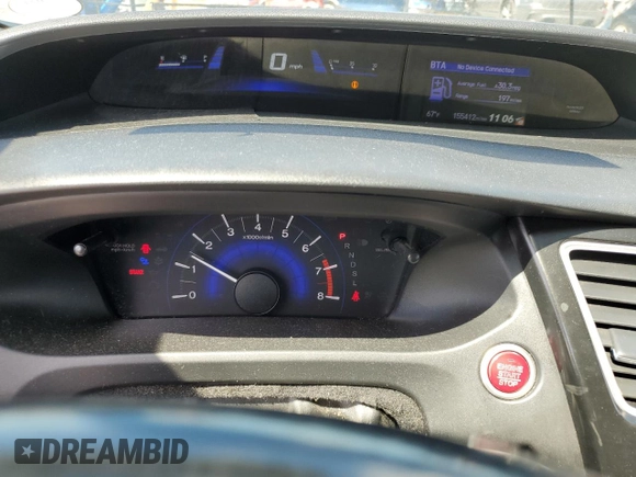 2015 Honda Civic EX-L with VIN 2HGFB2F90FH546468, listed as a Copart auction lot 55102285 with 155,412 mi miles and Salvage Title. Bid and sale history available at DreamBid. Image 9.