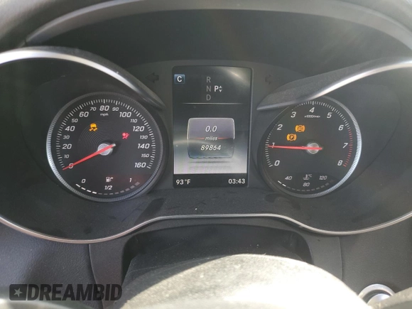 2016 Mercedes-Benz C 300 with VIN 55SWF4JB8GU163795, listed as a Copart auction lot 52380665 with 89,864 mi miles and Salvage Title. Bid and sale history available at carsss.com. Image 9.