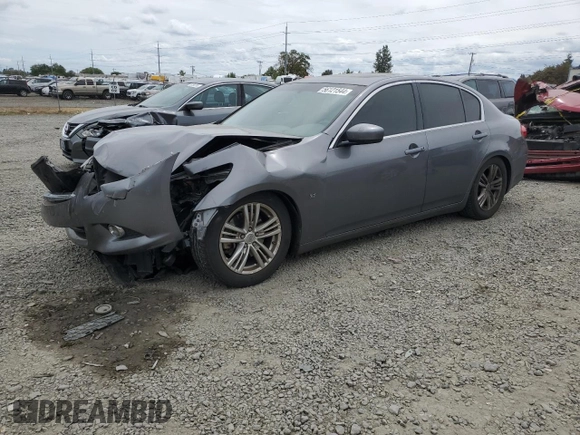 2015 Infiniti Q40 with VIN JN1CV6AP1FM502713, listed as a Copart auction lot 56121544 with 0 mi miles and Salvage Title. Bid and sale history available at carsss.com. Image 1.