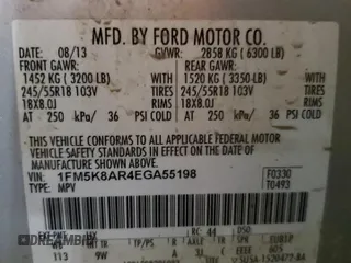 2014 Ford Utility Police Interceptor with VIN 1FM5K8AR4EGA55198, listed as a Copart auction lot 79097604 with 213,175 mi miles and Clean Title. Bid and sale history available at carsss.com. Image 16.