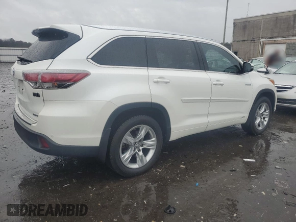 2016 Toyota Highlander Hybrid Limited with VIN 5TDDCRFH5GS018687, listed as a Copart auction lot 43478525 with 123,088 mi miles and Salvage Title. Bid and sale history available at carsss.com. Image 3.