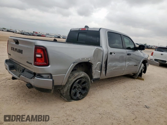 2025 Ram 1500 Lone Star with VIN 1C6SRFFPXSN534450, listed as a Copart auction lot 59370545 with 11,420 mi miles and Salvage title. Bid and sale history available at DreamBid. Image 3.