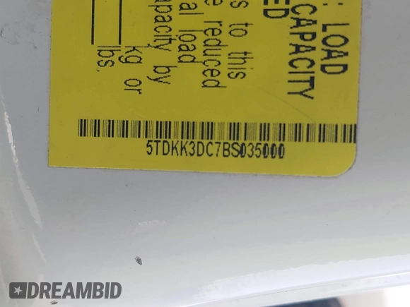 2011 Toyota Sienna LE AAS с VIN 5TDKK3DC7BS035000, выставлен на аукционе IAAI как лот 42571776 с пробегом 75 928 миль миль и . История ставок и продаж доступна на DreamBid. Изображение 9.
