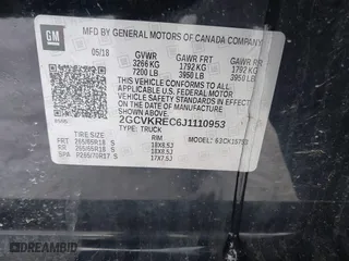 2018 Chevrolet Silverado 1500 LT with VIN 2GCVKREC6J1110953, listed as a IAAI auction lot 41352258 with 106,617 mi miles. Bid and sale history available at carsss.com. Image 9.
