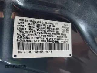 2004 Honda Odyssey EX-L with VIN 5FNRL189X4B045459, listed as a IAAI auction lot 42628246 with 181,328 mi miles and . Bid and sale history available at DreamBid. Image 9.