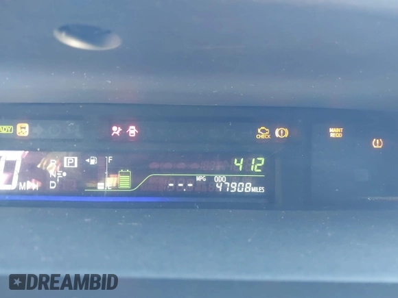 2013 Toyota Prius Two with VIN JTDZN3EU9D3201308, listed as a IAAI auction lot 41645132 with 47,908 mi miles. Bid and sale history available at carsss.com. Image 16.