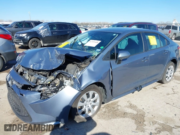 2020 Toyota Corolla LE with VIN 5YFEPRAEXLP104862, listed as a IAAI auction lot 41757448 with 78,077 mi miles. Bid and sale history available at carsss.com. Image 6.